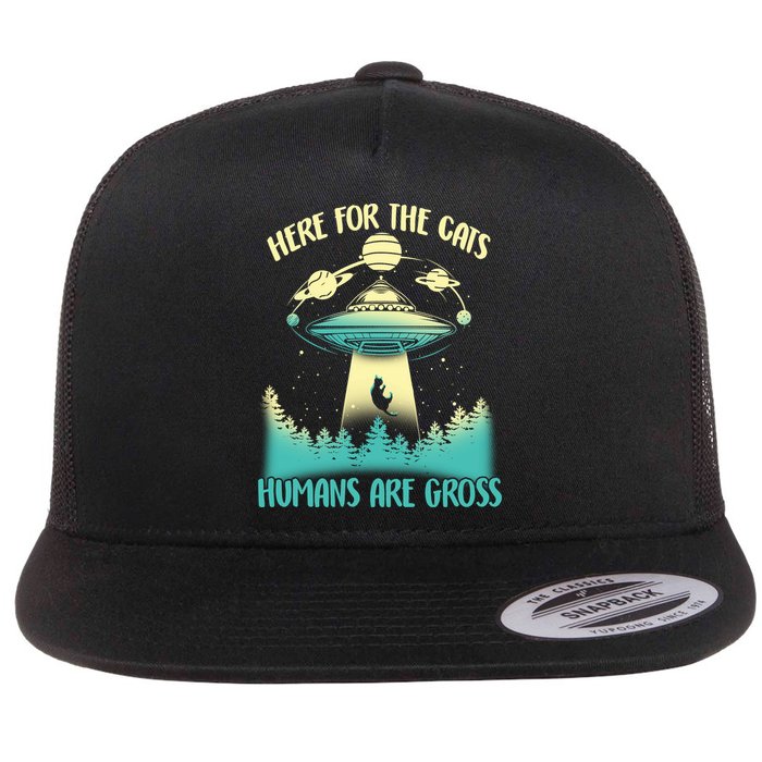 Here For The Cats Humans Are Gross Flatbill Hat