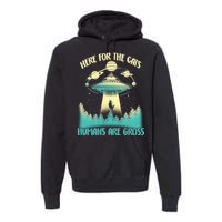 Here For The Cats Humans Are Gross Premium Hoodie