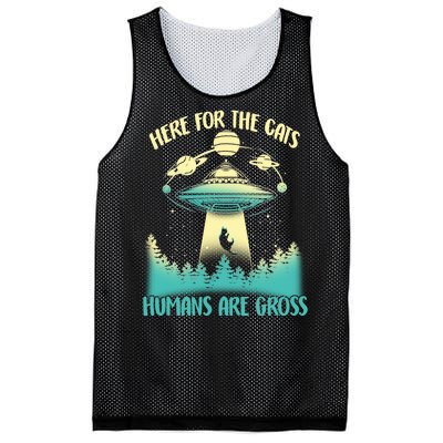 Here For The Cats Humans Are Gross Mesh Reversible Basketball Jersey Tank