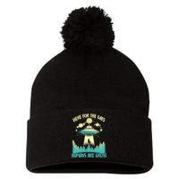 Here For The Cats Humans Are Gross Pom Pom 12in Knit Beanie