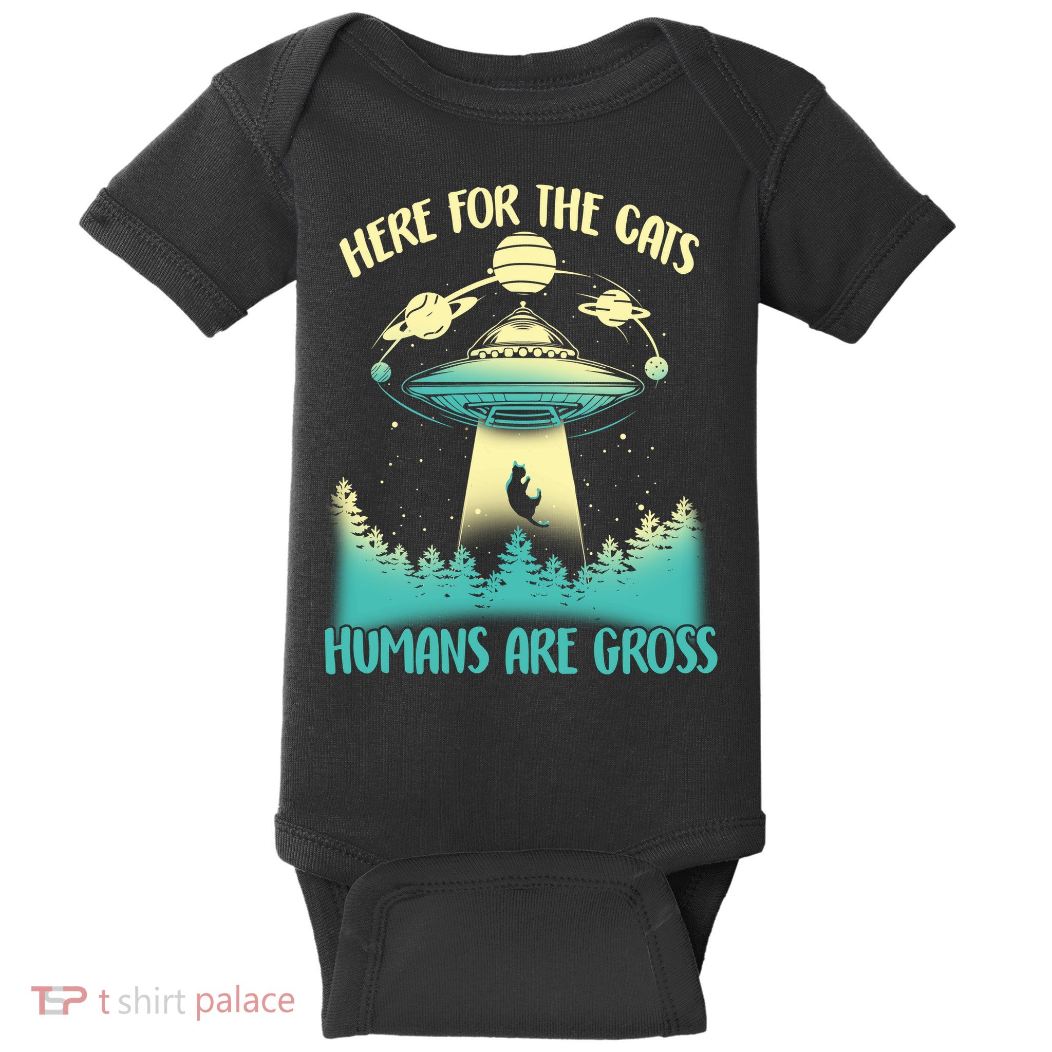 Here For The Cats Humans Are Gross Baby Bodysuit