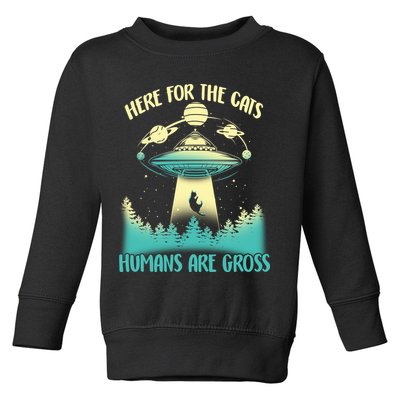 Here For The Cats Humans Are Gross Toddler Sweatshirt