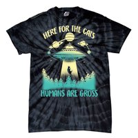 Here For The Cats Humans Are Gross Tie-Dye T-Shirt