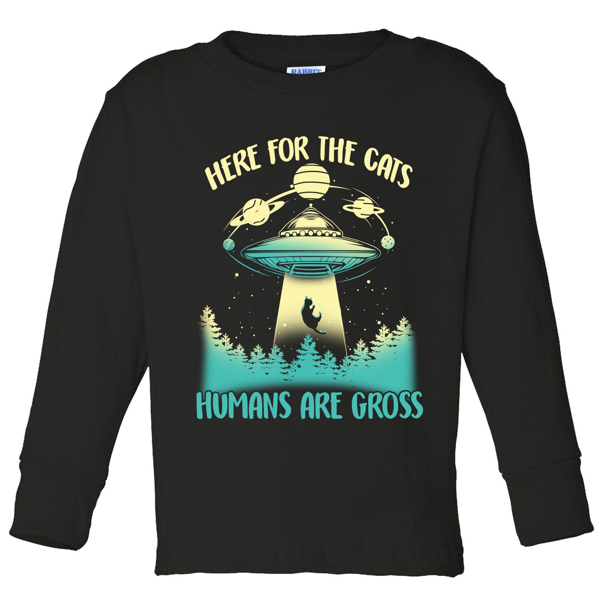 Here For The Cats Humans Are Gross Toddler Long Sleeve Shirt