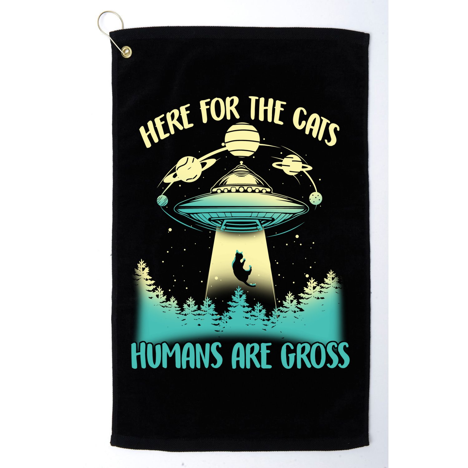Here For The Cats Humans Are Gross Golf Towel