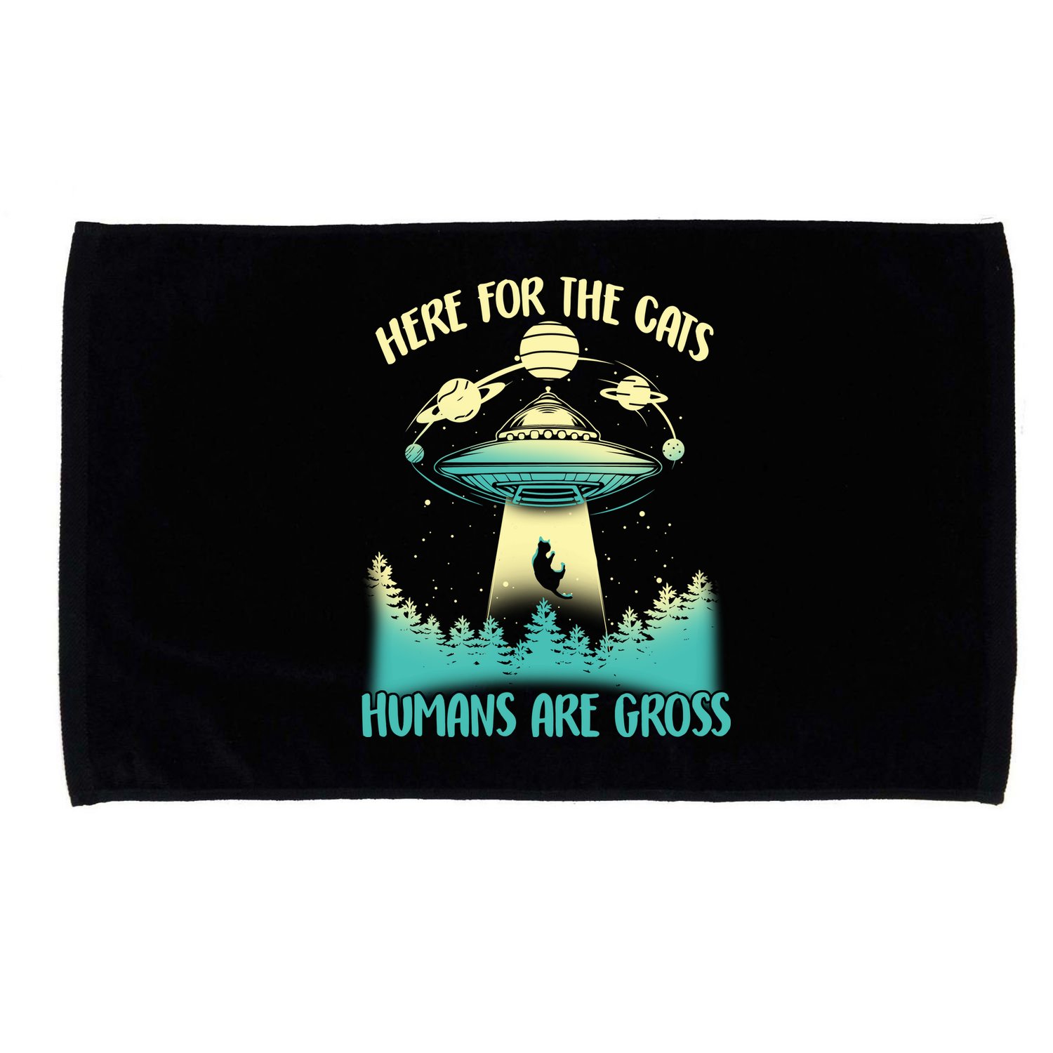 Here For The Cats Humans Are Gross Microfiber Hand Towel