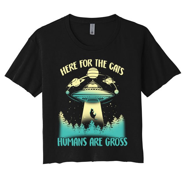 Here For The Cats Humans Are Gross Crop Top