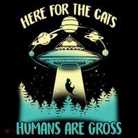 Here For The Cats Humans Are Gross Short Acrylic Beanie