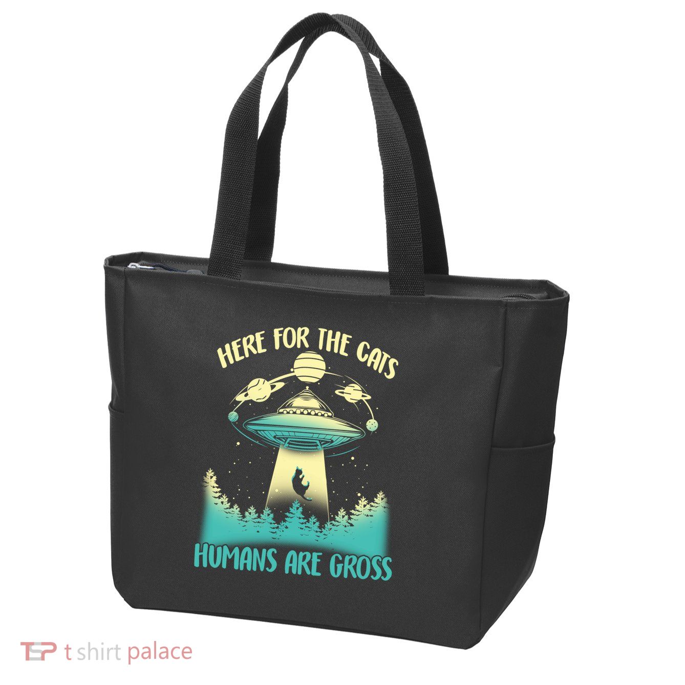 Here For The Cats Humans Are Gross Zip Tote Bag