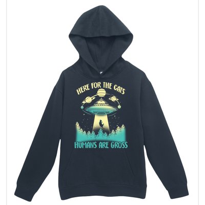 Here For The Cats Humans Are Gross Urban Pullover Hoodie