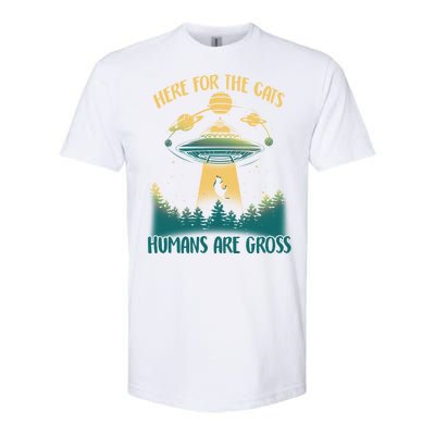 Here For The Cats Humans Are Gross Softstyle® CVC T-Shirt