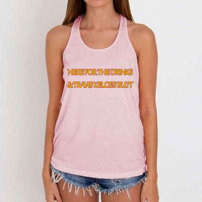 Here For The Drinks Travis Kelce's Butt Kansas City Women's Knotted Racerback Tank