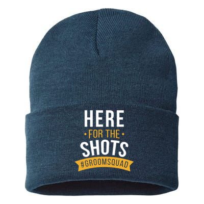 Here For The Shots Groom Squad Sustainable Knit Beanie