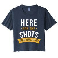Here For The Shots Groom Squad Women's Crop Top Tee