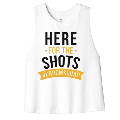 Here For The Shots Groom Squad Women's Racerback Cropped Tank