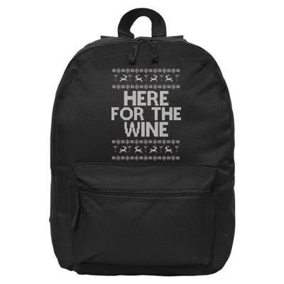 Here For The Wine Ugly Christmas Sweater 16 in Basic Backpack