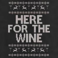 Here For The Wine Ugly Christmas Sweater Golf Towel