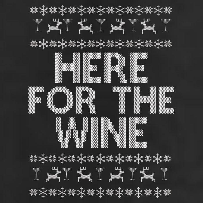 Here For The Wine Ugly Christmas Sweater Golf Towel