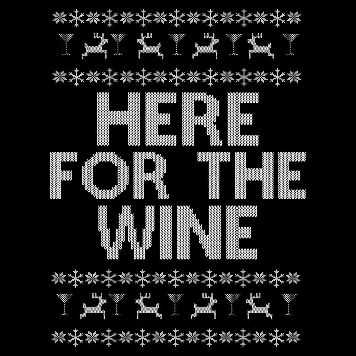 Here For The Wine Ugly Christmas Sweater Short Acrylic Beanie