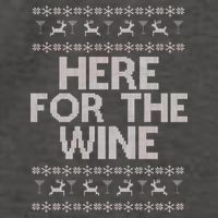 Here For The Wine Ugly Christmas Sweater Vector Backpack