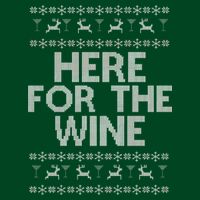 Here For The Wine Ugly Christmas Sweater Cooling Performance Crew T-Shirt