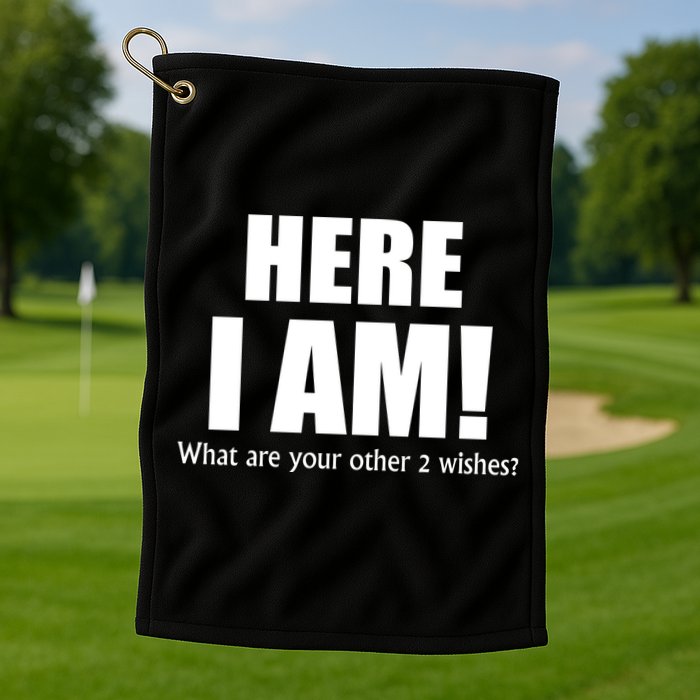 Here I Am! What Are Your Other 2 Wishes? Golf Towel