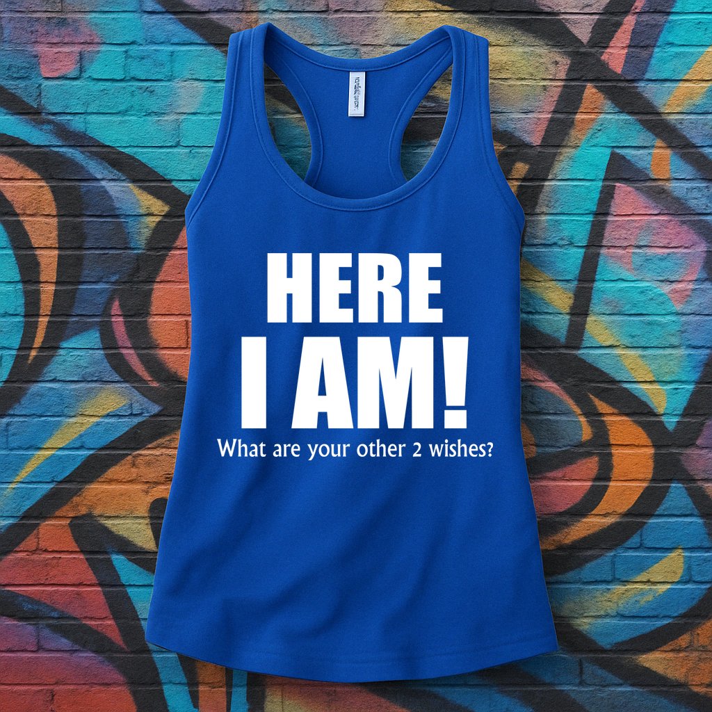 Here I Am! What Are Your Other 2 Wishes? Womens Tank Top