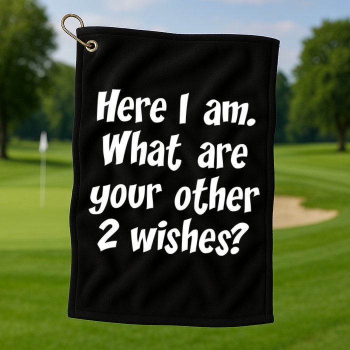 Here I Am, What Are Your Other Two Wishes Golf Towel