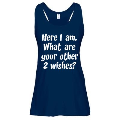 Here I Am, What Are Your Other Two Wishes Ladies Essential Flowy Tank