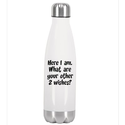 Here I Am, What Are Your Other Two Wishes Stainless Steel Insulated Water Bottle