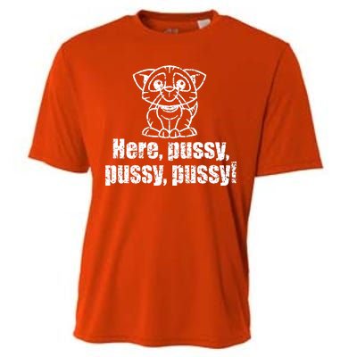 Here Pussy Pussy Pussy Cat Cooling Performance Crew T-Shirt