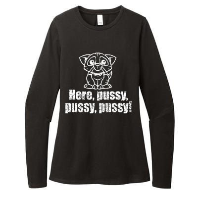 Here Pussy Pussy Pussy Cat Womens CVC Long Sleeve Shirt