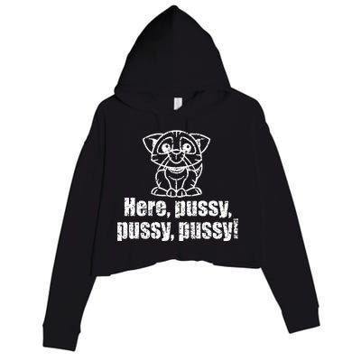 Here Pussy Pussy Pussy Cat Crop Fleece Hoodie