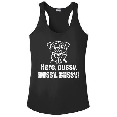 Here Pussy Pussy Pussy Cat Ladies PosiCharge Competitor Racerback Tank