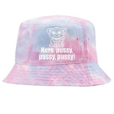 Here Pussy Pussy Pussy Cat Tie-Dyed Bucket Hat