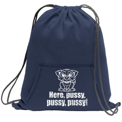 Here Pussy Pussy Pussy Cat Sweatshirt Cinch Pack Bag