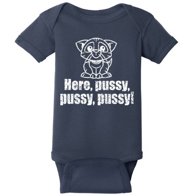 Here Pussy Pussy Pussy Cat Baby Bodysuit