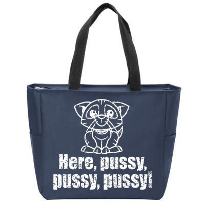 Here Pussy Pussy Pussy Cat Zip Tote Bag