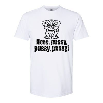 Here Pussy Pussy Pussy Cat Softstyle CVC T-Shirt