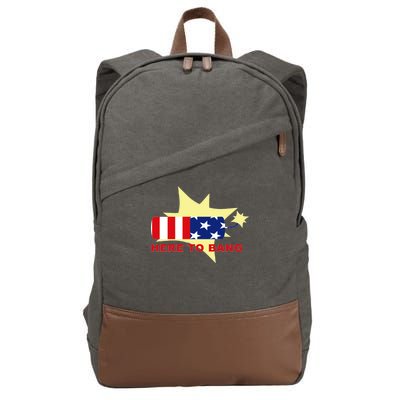 Here To Bang Independence Day 4th of July Cotton Canvas Backpack