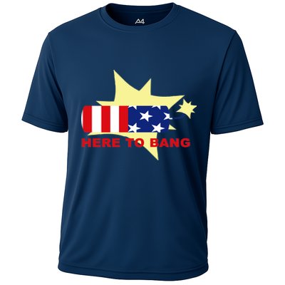 Here To Bang Independence Day 4th of July Cooling Performance Crew T-Shirt