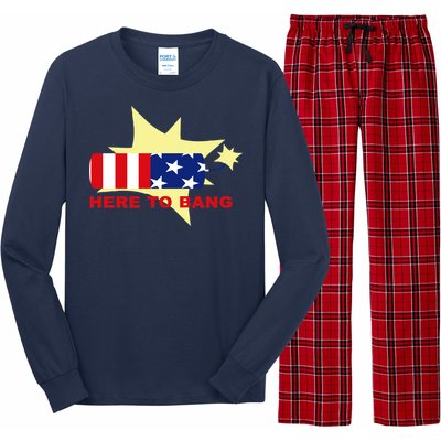 Here To Bang Independence Day 4th of July Long Sleeve Pajama Set