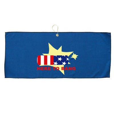 Here To Bang Independence Day 4th of July Large Microfiber Waffle Golf Towel