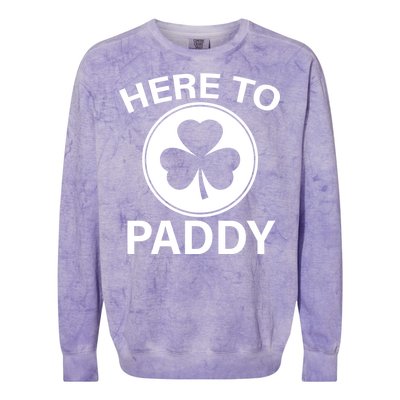 Here To Paddy Funny St Patricks Day Colorblast Crewneck Sweatshirt