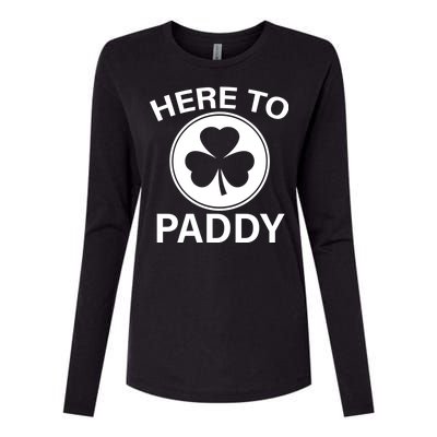 Here To Paddy Funny St Patricks Day Womens Cotton Relaxed Long Sleeve T-Shirt