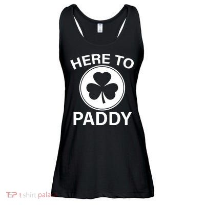 Here To Paddy Funny St Patricks Day Ladies Essential Flowy Tank