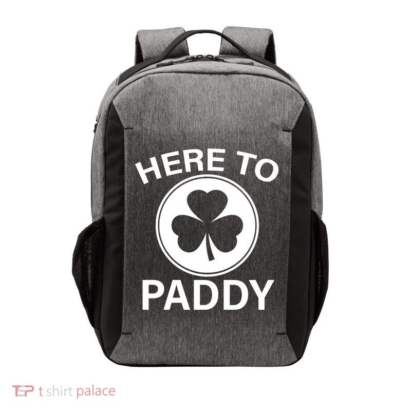 Here To Paddy Funny St Patricks Day Vector Backpack