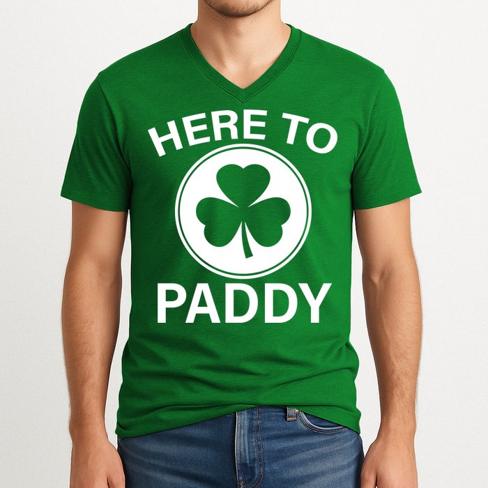 Here To Paddy Funny St Patricks Day V-Neck T-Shirt
