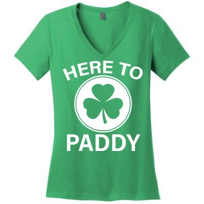 Here To Paddy Funny St Patricks Day Women's V-Neck T-Shirt