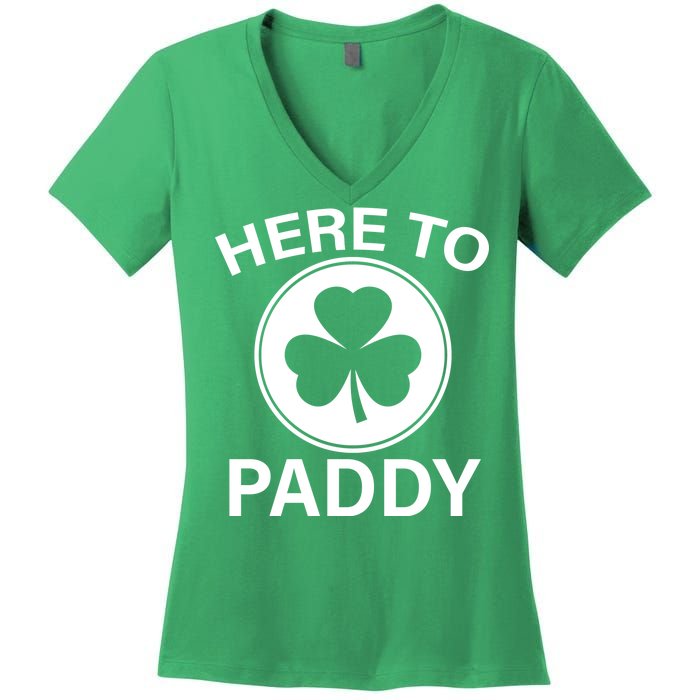 Here To Paddy Funny St Patricks Day Women's V-Neck T-Shirt